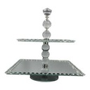 Cake Stand 35X35 Mirr Diamante