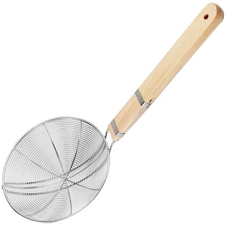 Strainer/Skimmer 21X5Cm Spider Wire Mesh With Wooden Handle N817162