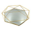 Tray 36X31*7Cm Mirror Geometrical Wire Frame Irm10305