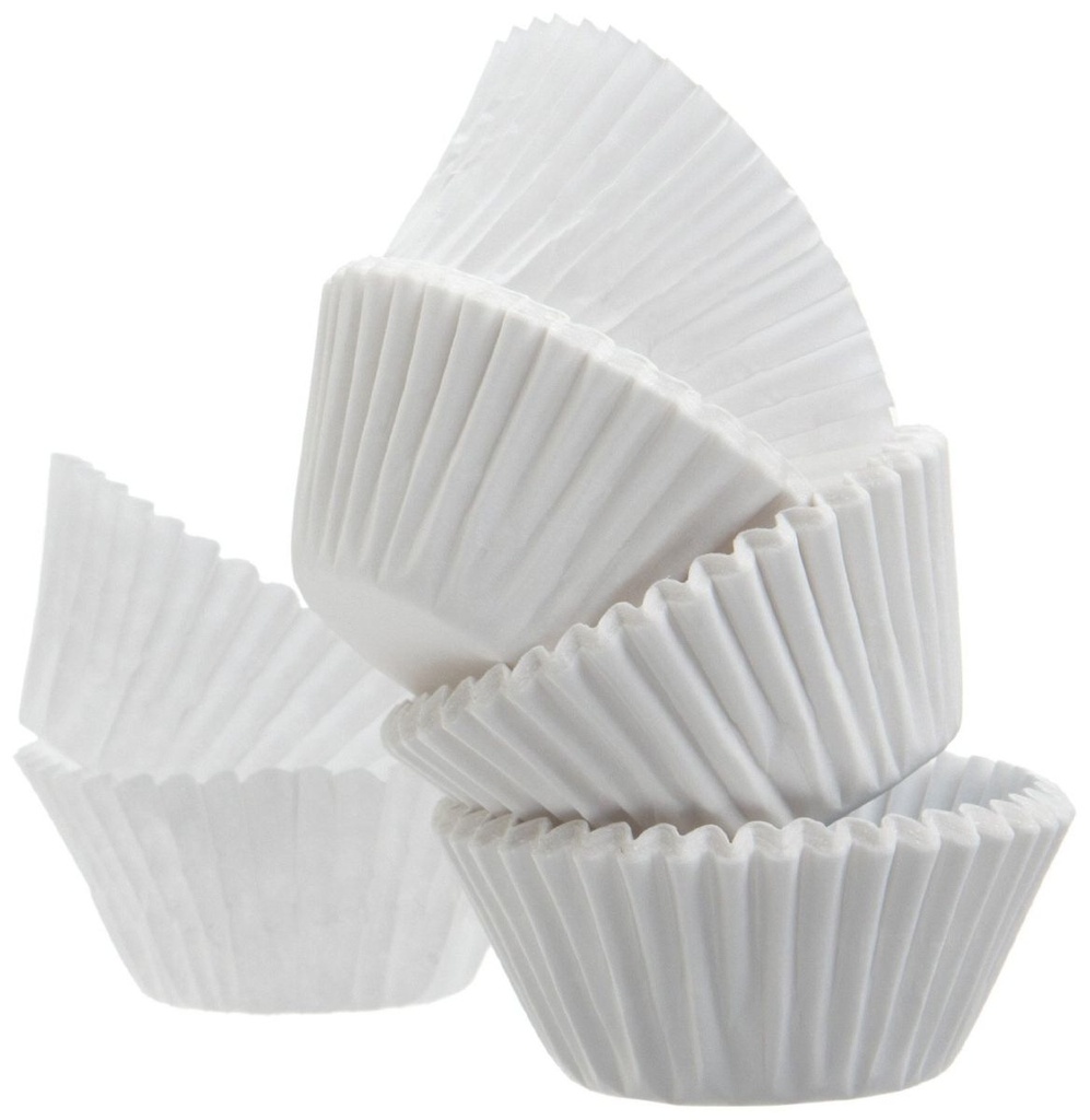 Baking Cups Paper 7X2.5Cm 1000Pc White - Baking Essentials