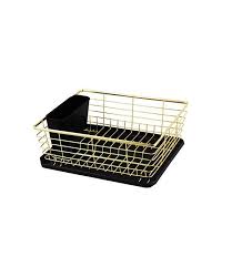 Dish Rack 36W X 31D X 14H Cm Gold Plated Aqua 26574