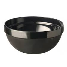 Bowl 26.5X13Cm Round Aluminium With Black Grooved Inlay And 3 Legs Designer Collection Arm5437