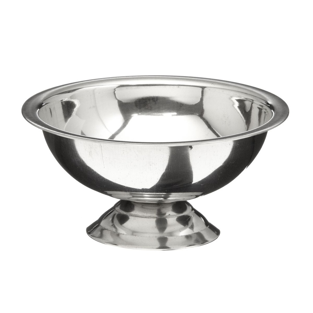 Bowl 18X14.5Cm Footed Stainless Steel Grooved With Pattern On Rim Designer Collection Erm1254