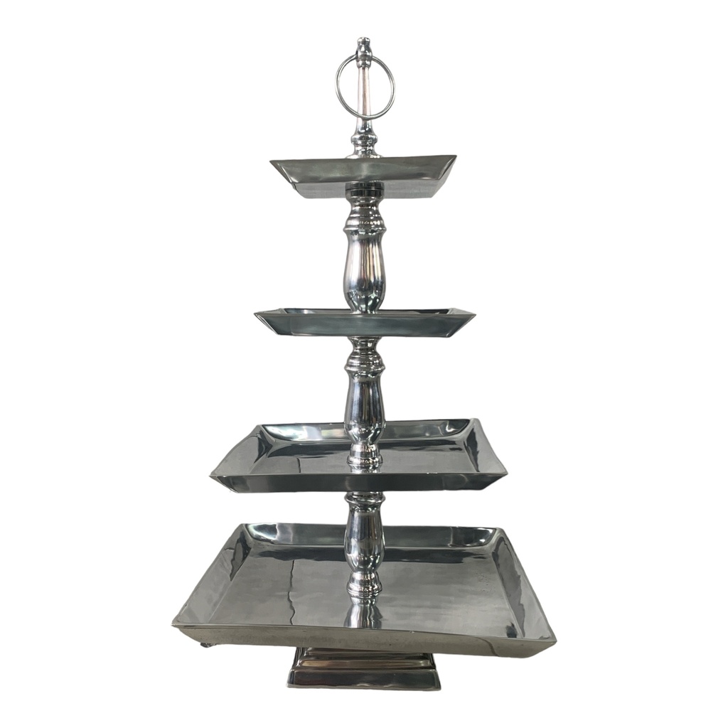 Cake Stand 95Cm 4 Tier Square Aluminium Arm5375