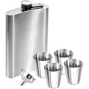 Hip Flask And Shot Glass 6Pc Set Stainless Steel - 1Xhip Flask 220Ml - 4Xshot Glasses - 1Xfunnel