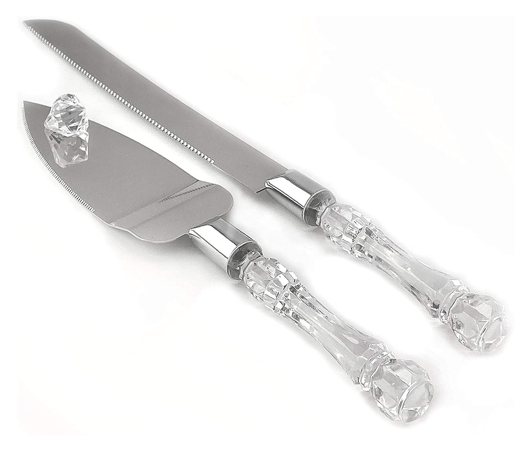 Cake Lifter & Knife Set 2Pc With Crystal Look Handle Rvt2023-209