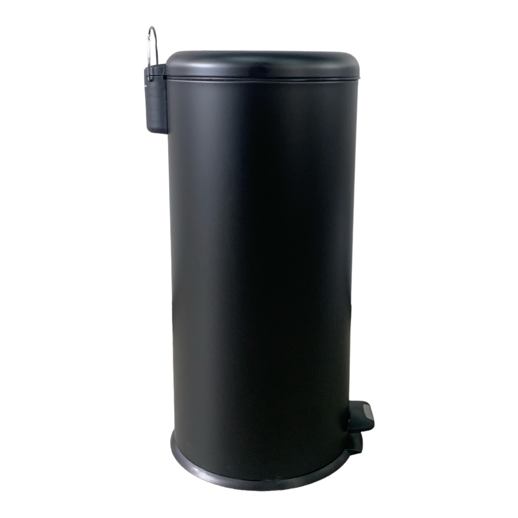 Dustbin 30Lt Pedal Bin Matt Black W/Dome