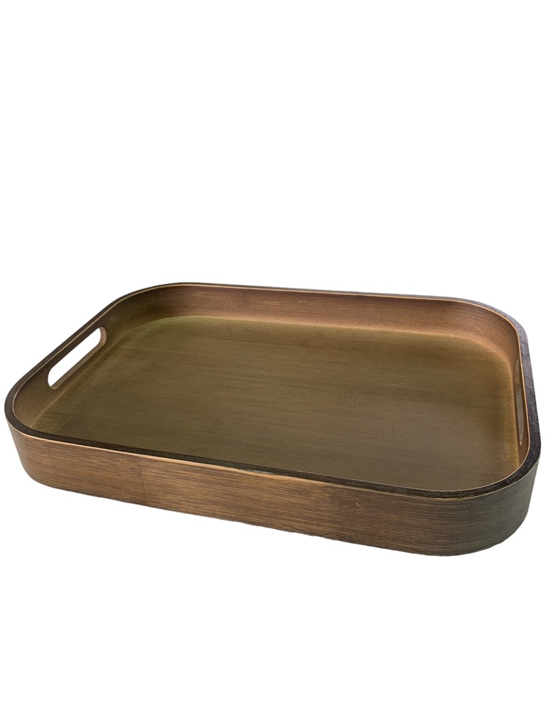 Tray 40X28X4.5Cm Rectangular Wooden Brown Rvt2023-399