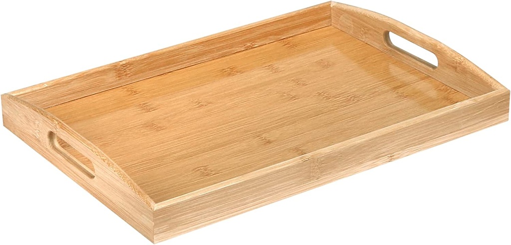 Tray 46X33X3.5Cm Rectangular Wooden Traditional Rvt2023-397