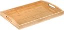 Tray 46X33X3.5Cm Rectangular Wooden Traditional Rvt2023-397