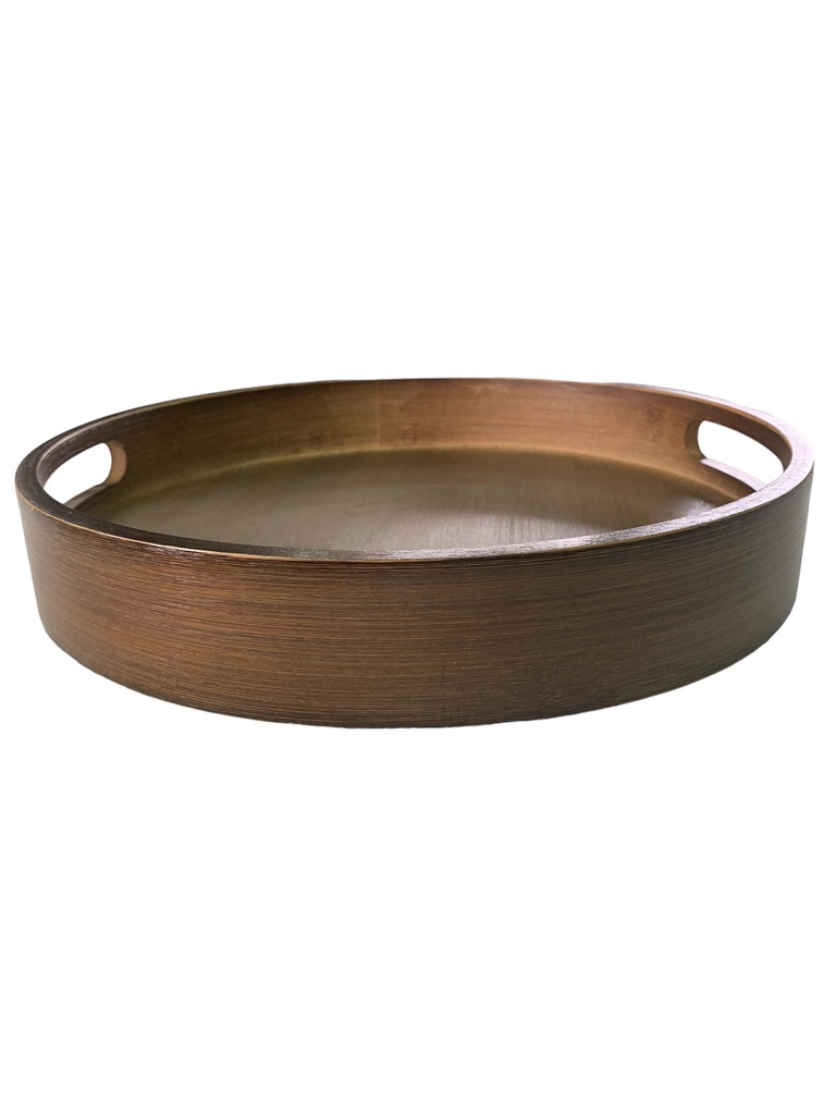 Tray 35X5Cm Round Wooden Brown Rvt2023-402