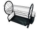 Dish Rack 40X40X25Cm 2 Tier With Cutlery Caddy Black Rvt2023-238