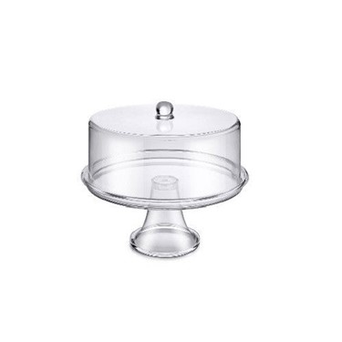 Cake Plate With Cover Footed 30X31Cm Acrylic Clear Rvt2023-151