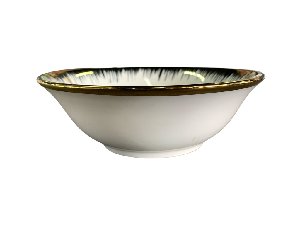 Bowl 14.5X5Cm Porcelain With Gold Border Rvt2023-132