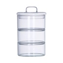 Canister 3 Tier Glass With Glass Lid Rvt2023-043