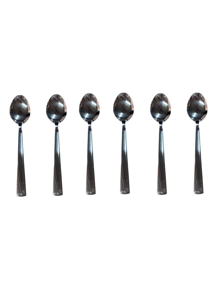 Dessert Spoon 6Pc Stainless Steel Square Handle Broad Rvt2023-085