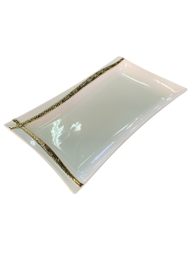 Platter 35x21x3cm Porcelain with Gold Pattern RVT2023-141