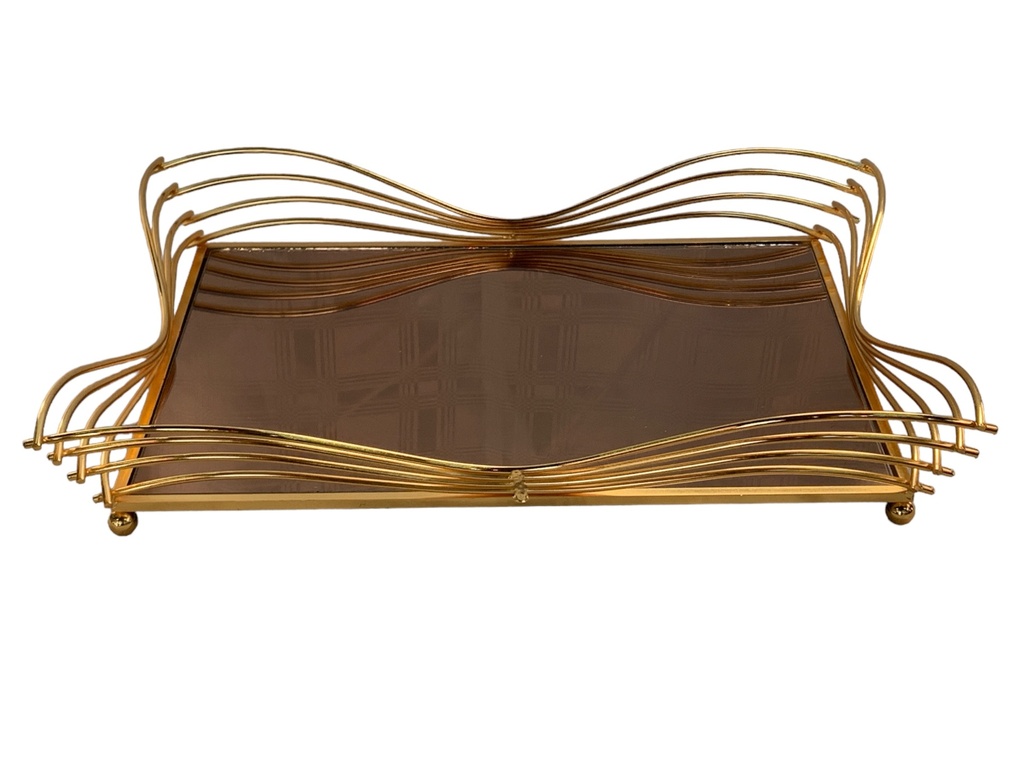 Tray 43x30x6cm Gold With Bronze Mirror RVT2023-195