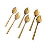 Dessert Spoon 6Pc Gold W/Colour Handle Square