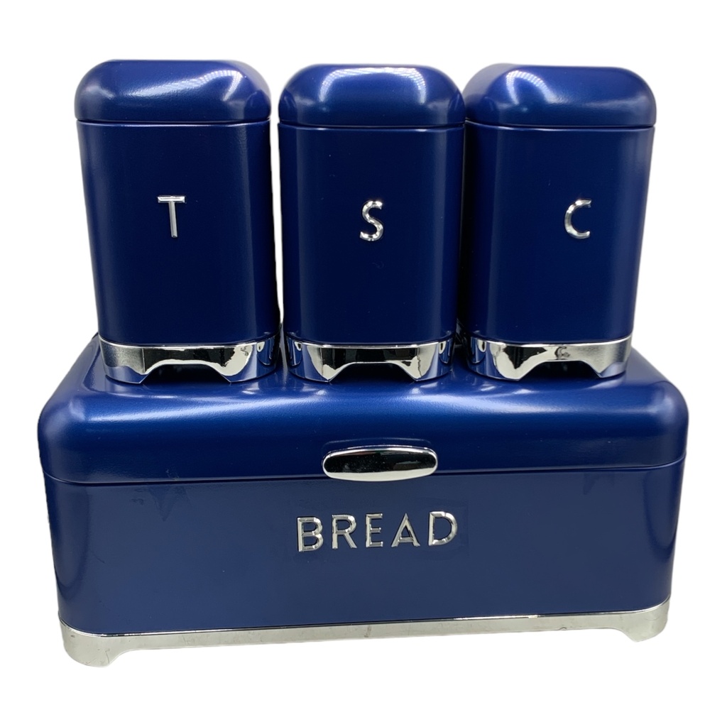 Bread Bin And Canister Set 4Pc Retro