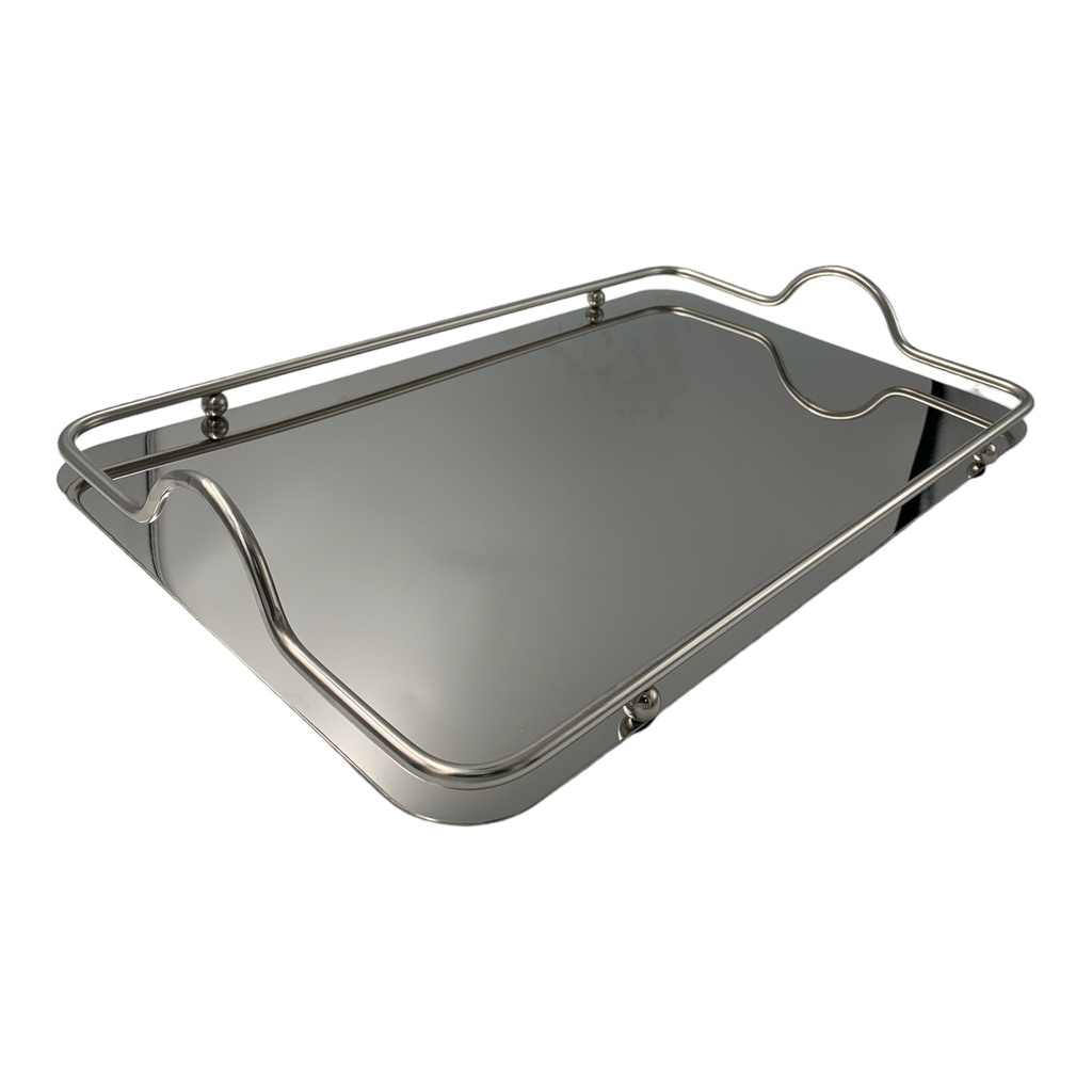 Tray 42x27cm Rectangular Stainless Steel TM