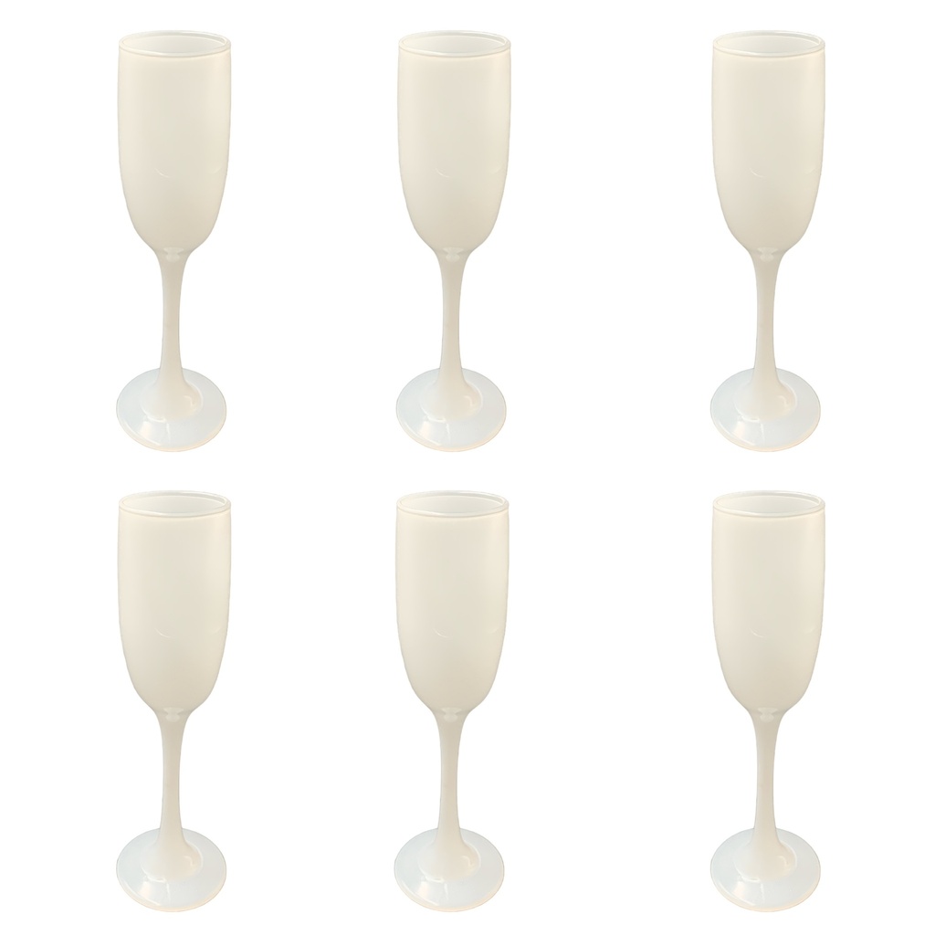 Champagne Glass 6pc 22x5cm 180ml Solid Colours RVT2023-163/4/5