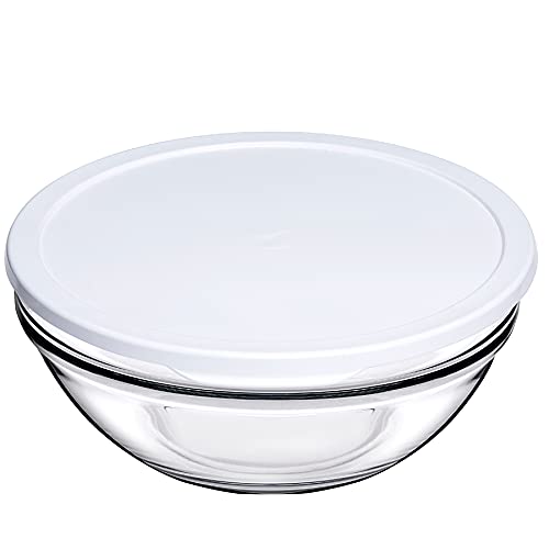 Bowl 17x7.5cm Mixing Glass With Lid Chef Stack 53563