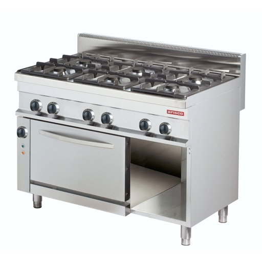 [ARI/6BG-EOC/700] 6 Burner Gas Cooking Range With Electric Convection oven & cabinet