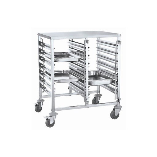 [GNT2-7-11] Double Rack Trolley With Work Top - 7 Tier