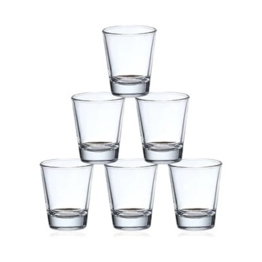 [AD25520] Tot Glass Set  40ml 6pc 5.5x4.5cm Clear Premium 2024-006