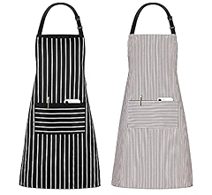 [AD25603] Apron 85x65cm With Zip Pocket Striped Assorted