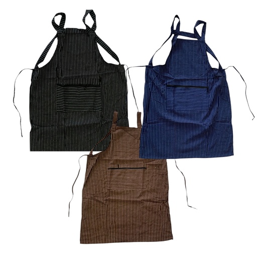 [AD25603] Apron 85x65cm With Zip Pocket Striped Assorted