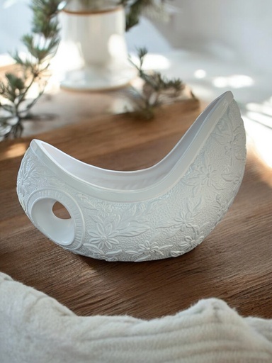 [AD25763] Vase AC 32x47x16cm 1 Hole Long Boat Embossed-Base