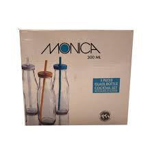 [AD25963] Bottle with Straw 3pc Combo 300ml Monica JAR101