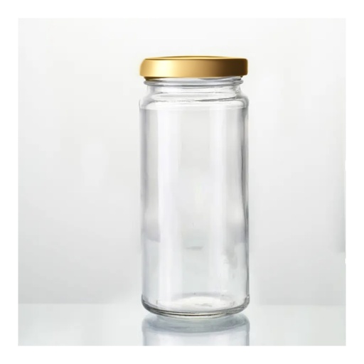 [AD25968] Jar 200ml Honey Glass Round Tall with Lid JAR131