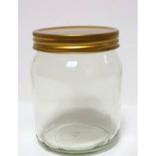 [AD25974] Jar 530ml Honey Glass Belly with Lid JAR141