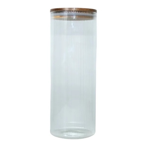 [AD26014] Canister 1.8L Glass With Acasia Wooden Lid 27606