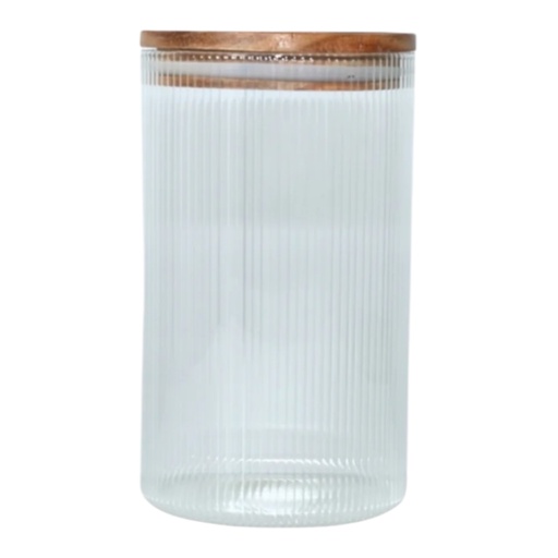 [AD26016] Canister 1L Glass With Acasia Wooden Lid 27608