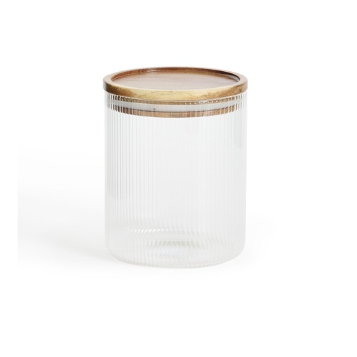 [AD26017] Canister 800ml Glass With Acasia Wooden Lid 27609