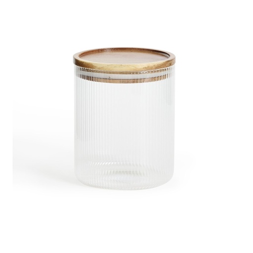 [AD26017] Canister 800ml Glass With Acasia Wooden Lid 27609