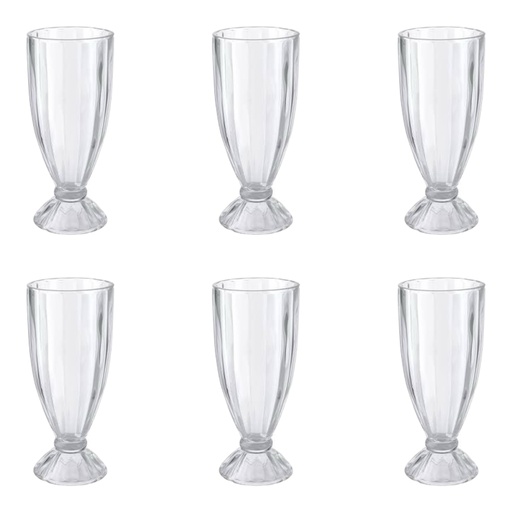 [AD26065] Milk Shake Glass 6pc 300ml 17.5x7.5cm Classic 2024-099