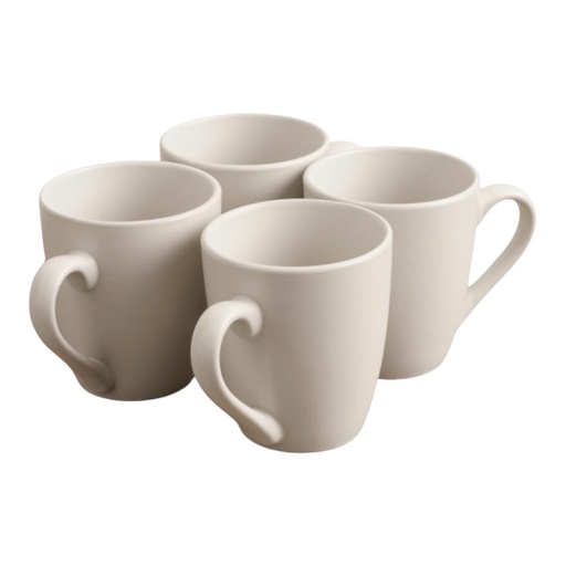 [AD26099] Coffee Mug Set 350ml 4Pc White Porcelain ZLF-2024-091