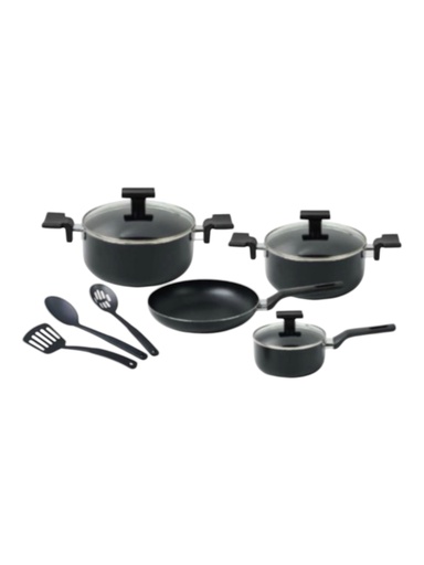 [AD26117] Pot Set 10pc Non-Stick Ceramic Coating Aluminum Cookware W/Nylon Utensils CH1056