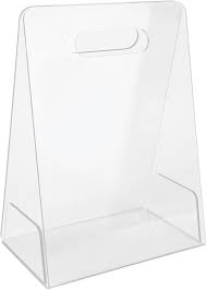 [AD26165] Gift Bag 40x40x40cm Triangular Round Top 3mm Clear Premium Acrylic
