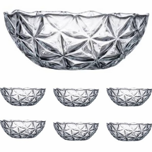 [AD26192] Bowl Set 7pc Estrella - Glass - 96981