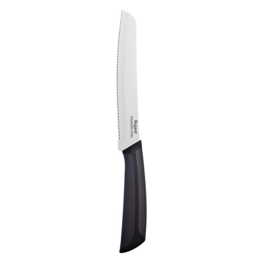 [AD26193] Bread Knife - Black and Grey Handle Regent - (320x30mm) - 12618