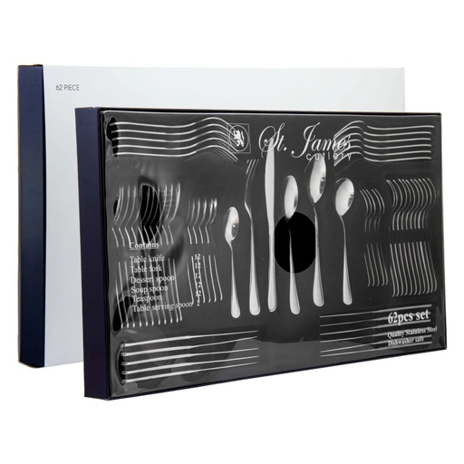 [AD25987] Cutlery Set 62Pc Bristol St.James In Cardboard Gift Box - 54035