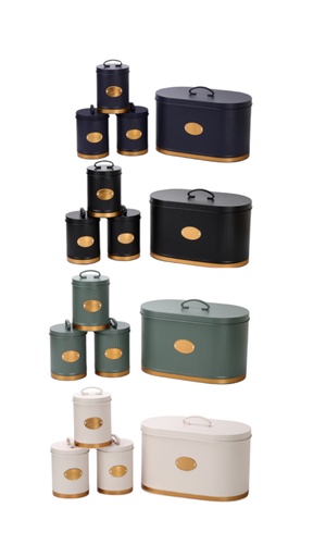 [AD26283] Bread Bin And cannister Set 4pc Venezia