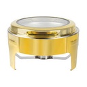 [AD26289] Chafing Dish 44x30x48cm Round Flat With Window Gold