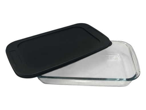[AD26399] Casserole 3Lt Borosilicate Glass With Black Lid CH1130